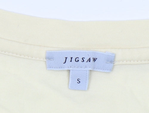 Jigsaw Women’s Yellow Cotton T-Shirt, Size S, Casual