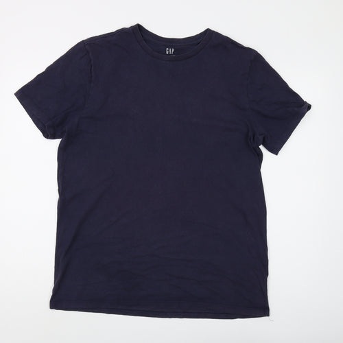 GAP Men's Blue Crew Neck T-Shirt - Size L