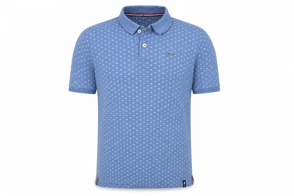 Front view of Netplay Men's Blue Graphic Polo M Casual Short Sleeve