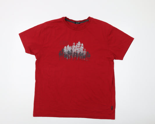 Trespass Men's Red Graphic Print T-Shirt, Size L, Regular Fit