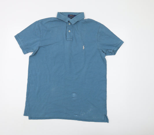 Ralph Lauren Blue Men's Polo Shirt L - Stylish & Casual