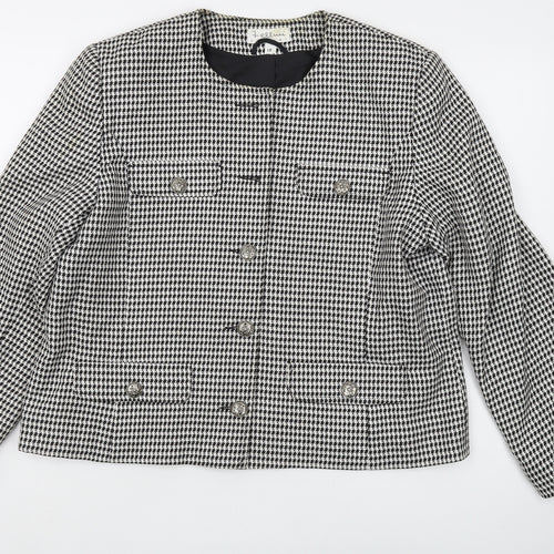 Fellini Women's Black Houndstooth Suit Jacket Size 18