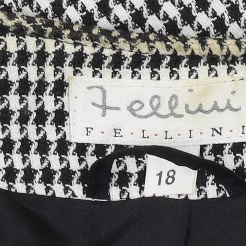 Fellini Women's Black Houndstooth Suit Jacket Size 18