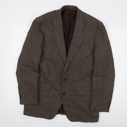 St Michael Men's Beige Check Blazer 40R Wool