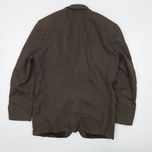 St Michael Men's Beige Check Blazer 40R Wool