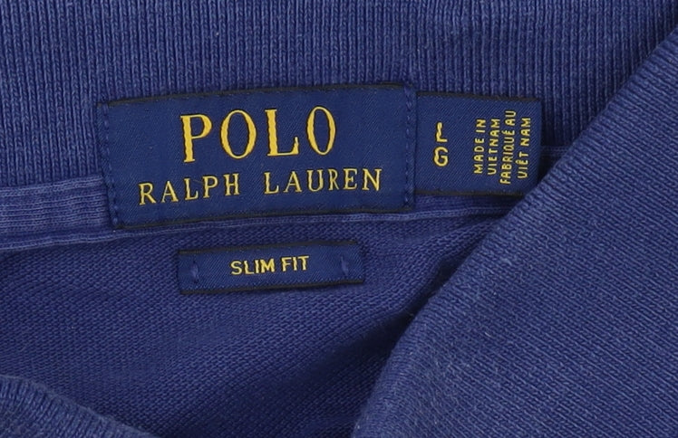 Ralph Lauren Men's Blue Slim Fit Polo Shirt Size L