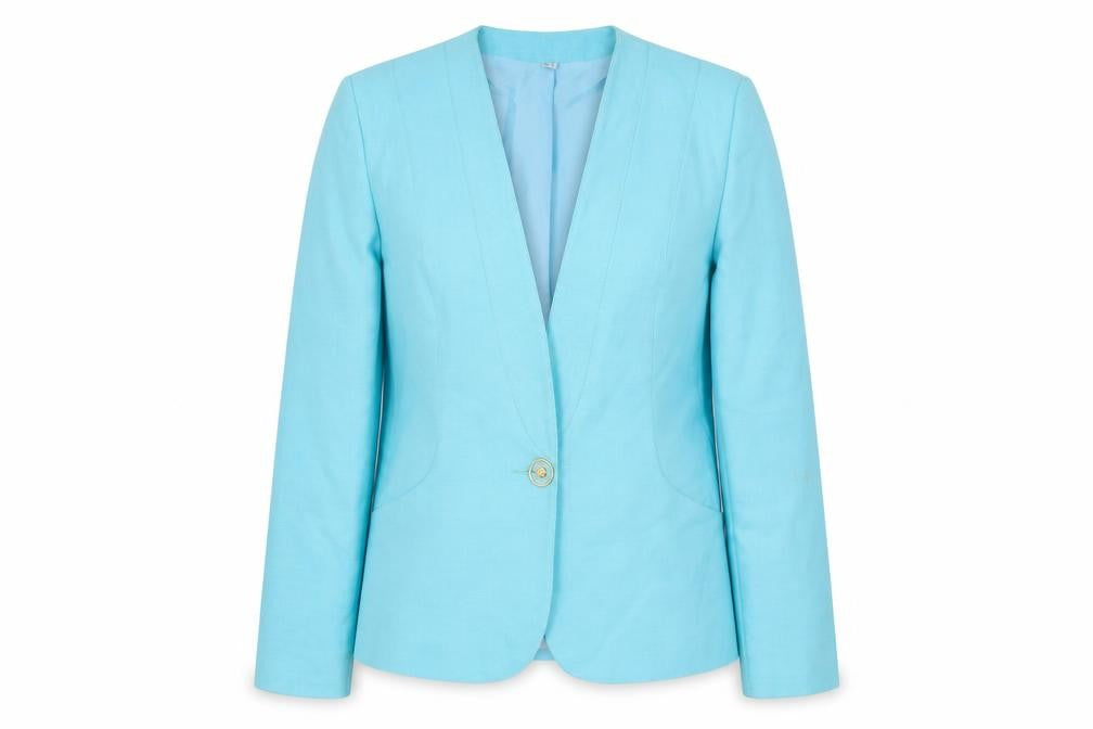 Front view of Miss Smith Women's Blue Blazer UK 14 Regular Fit