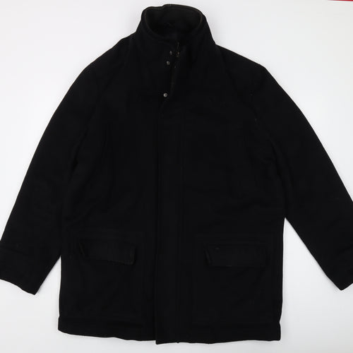 Jeff Banks Men's Black Wool Blend Coat XL