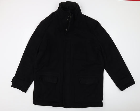 Jeff Banks Men's Black Wool Blend Coat XL