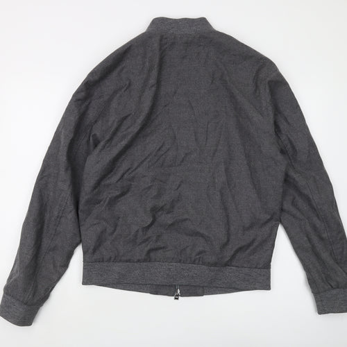 Hugo Boss Men's Grey Bomber Jacket Size 50 Stand-Up Collar