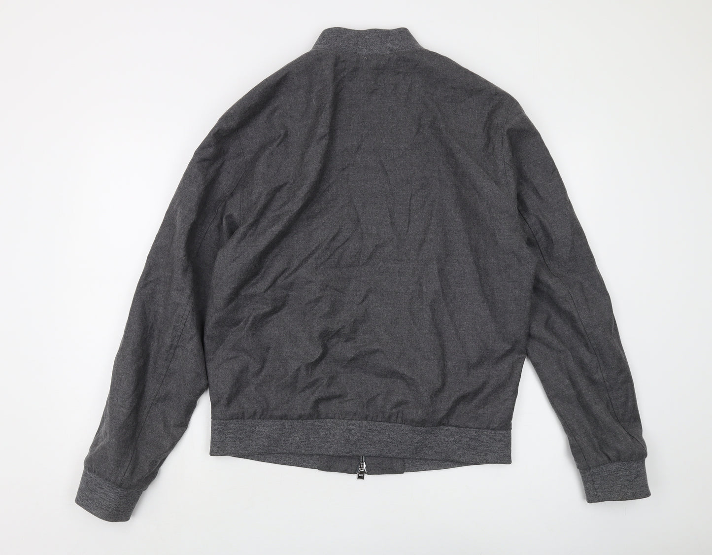 Hugo Boss Men's Grey Bomber Jacket Size 50 Stand-Up Collar