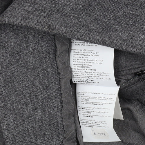 Hugo Boss Men's Grey Bomber Jacket Size 50 Stand-Up Collar