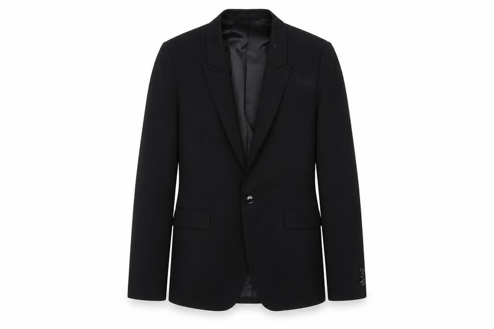Front view of Kenji Black unisex blazer medium formal lined