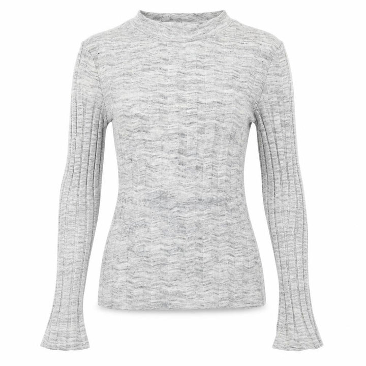 Mango Womens Grey Long Sleeve Knit Top XS