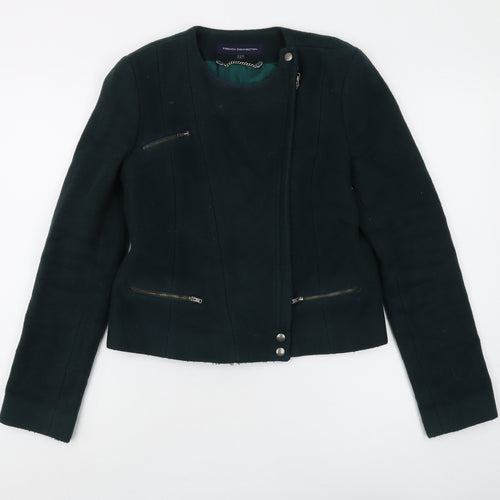 French Connection Women’s Green Biker Jacket Size 10