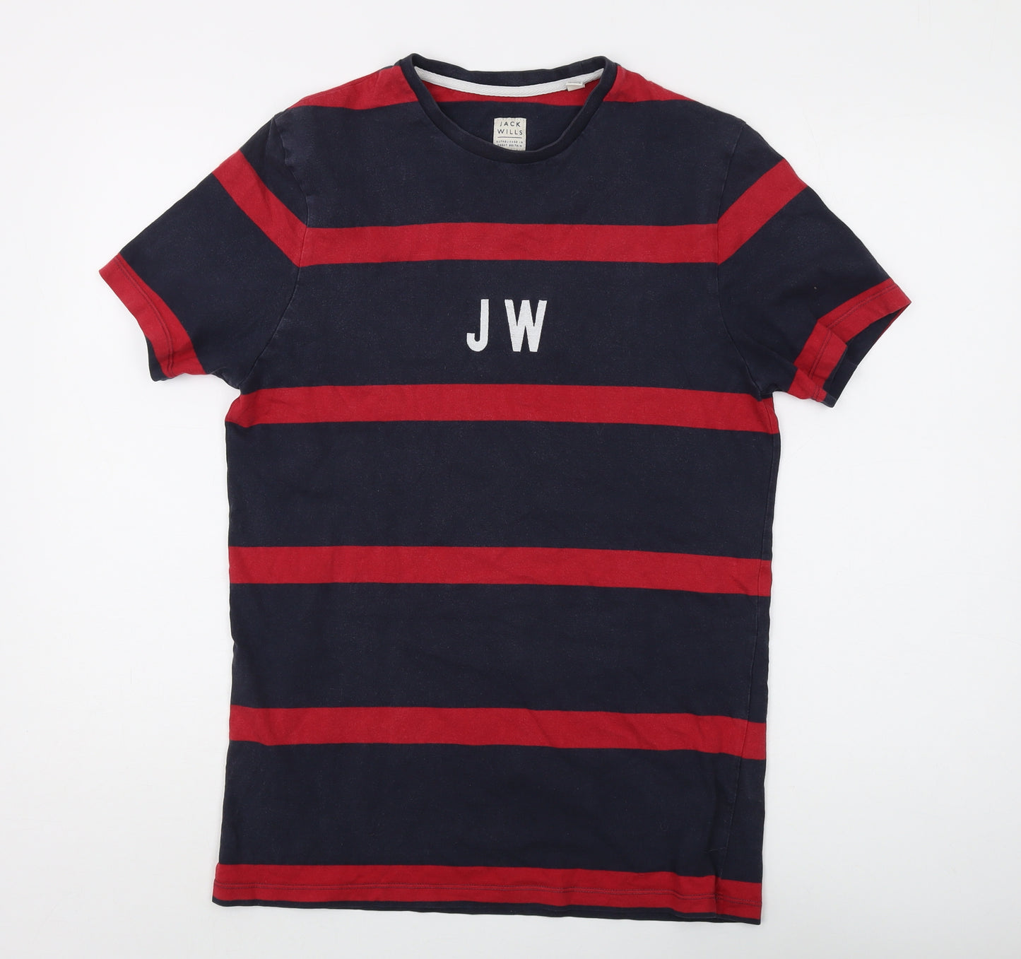 Jack Wills Men's Blue Red Striped Tee S