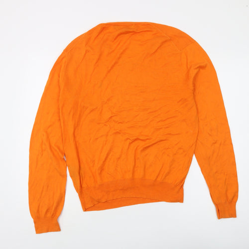 Polo Ralph Lauren Men's Orange Slim Fit V-Neck Jumper