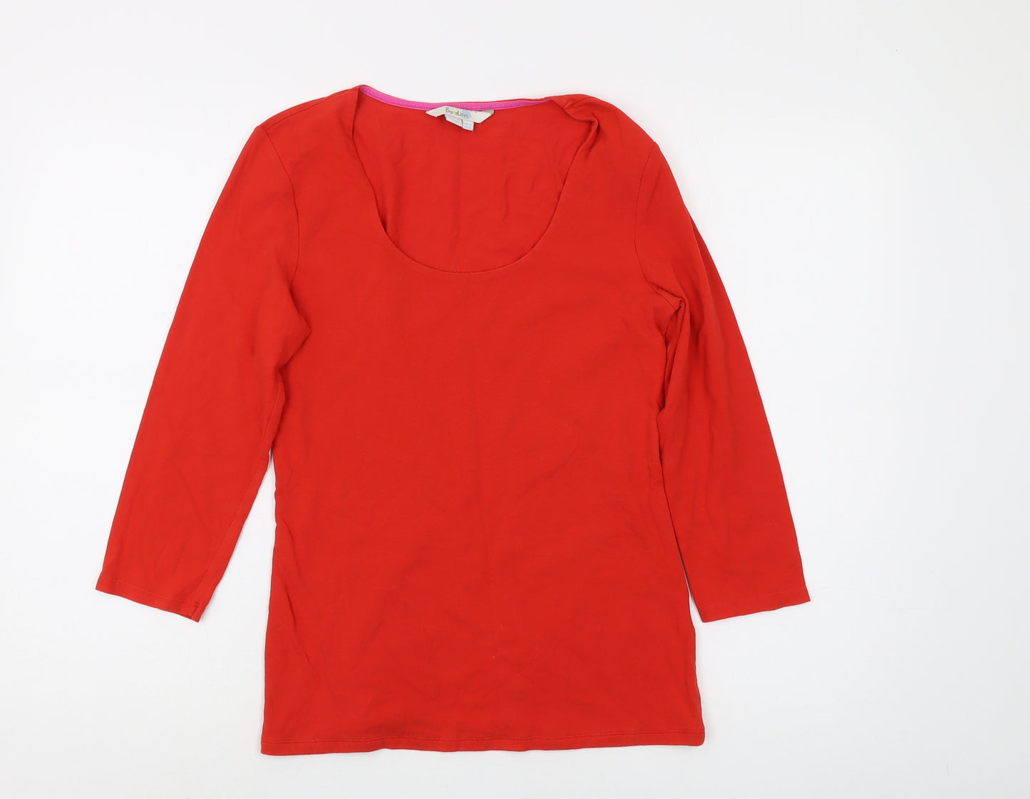 Boden Red Women's T-Shirt, Size 12, 3/4 Sleeve, Casual
