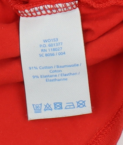 Boden Red Women's T-Shirt, Size 12, 3/4 Sleeve, Casual
