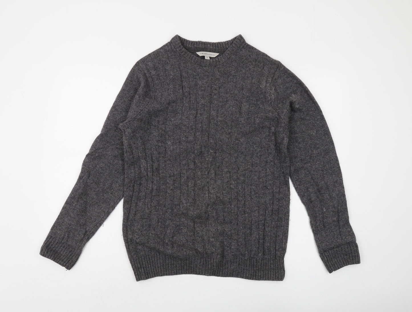 Crew Clothing Co. Men's Grey Wool Pullover - Size S