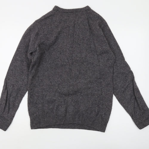 Crew Clothing Co. Men's Grey Wool Pullover - Size S