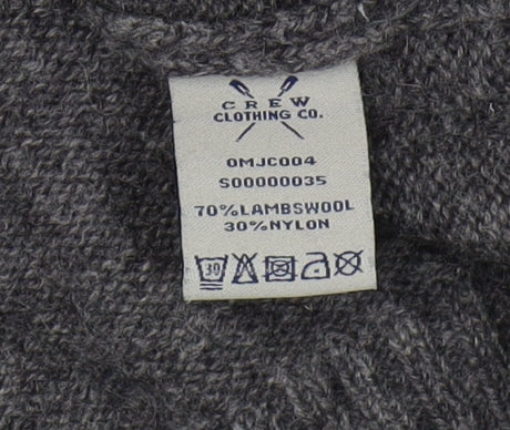 Crew Clothing Co. Men's Grey Wool Pullover - Size S