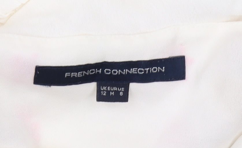 French Connection Women Ivory Embroidered A-Line Dress 12