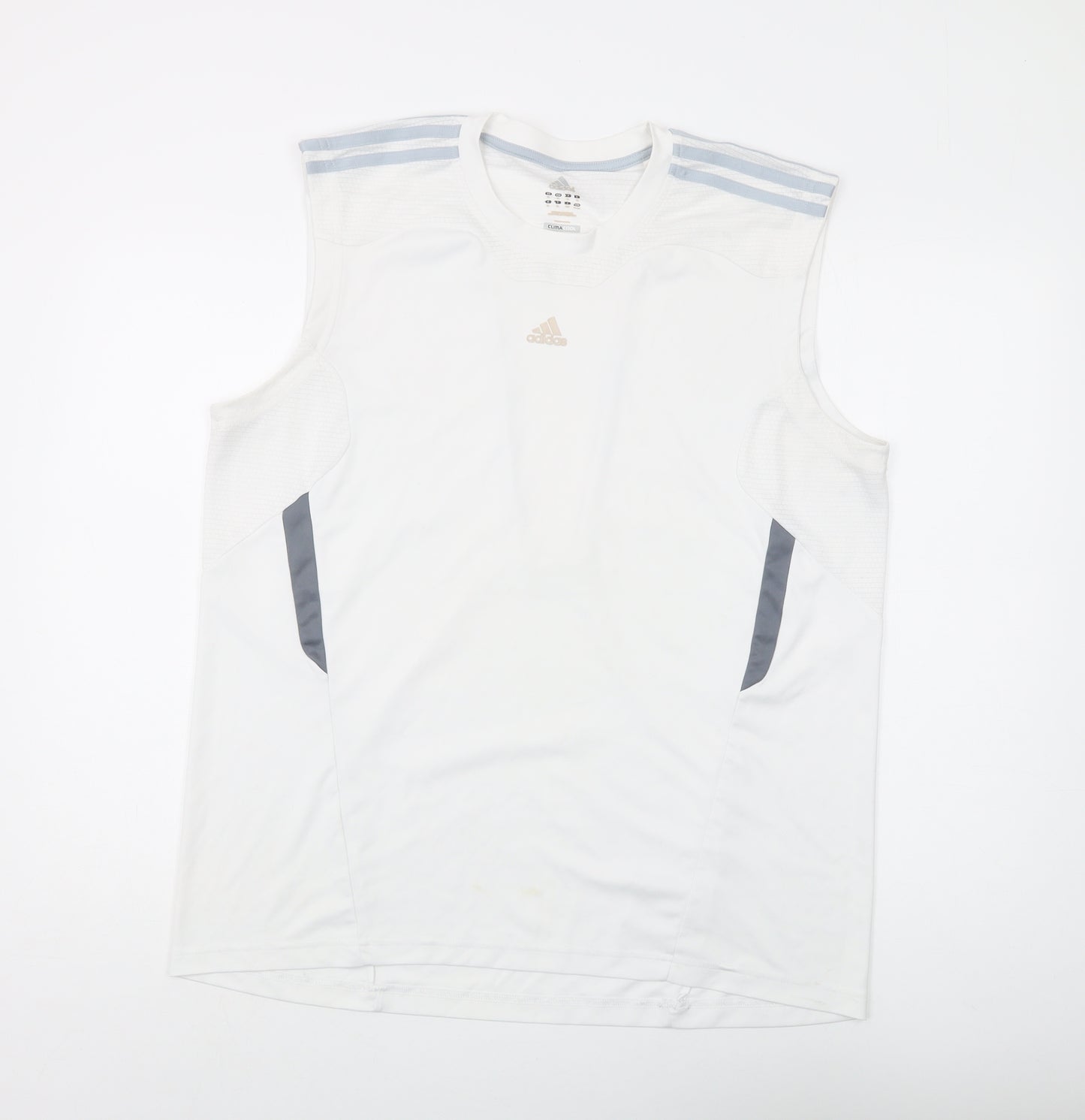 Adidas Men's White Sleeveless T-Shirt, Medium