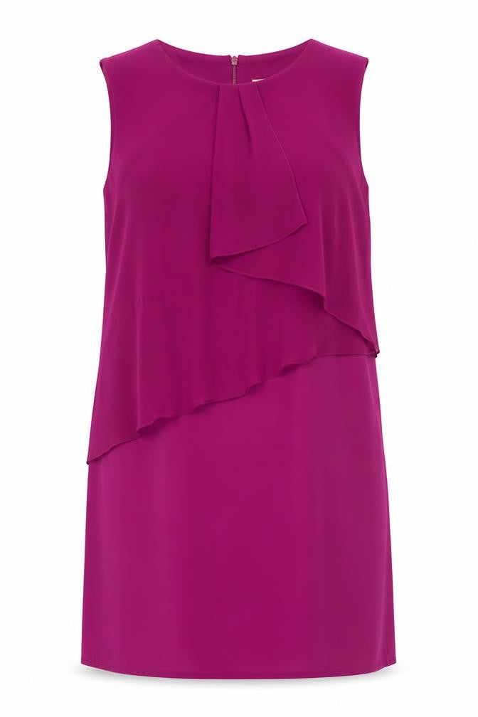 Front view of Oasis Women's Purple Shift Dress L Formal