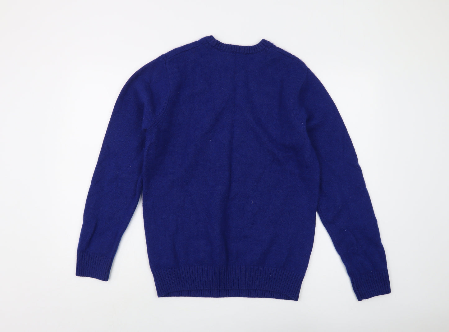 Crew Clothing Co. Men's Blue Cable-Knit Jumper M