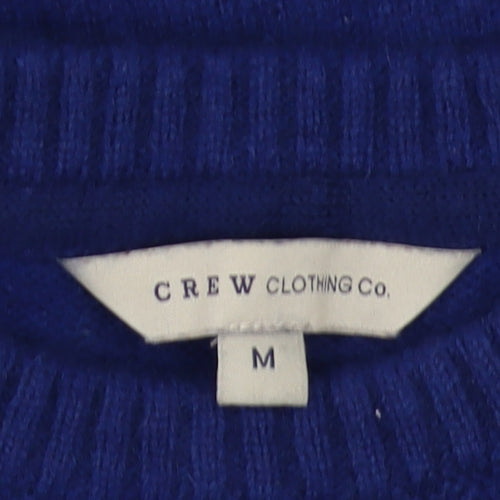 Crew Clothing Co. Men's Blue Cable-Knit Jumper M