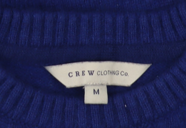 Crew Clothing Co. Men's Blue Cable-Knit Jumper M