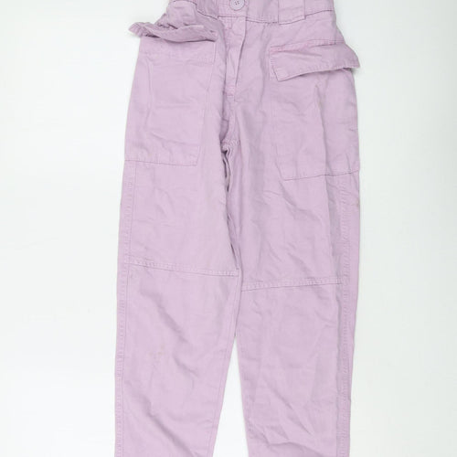 Bershka Women's Pink Cargo Trousers Size 4