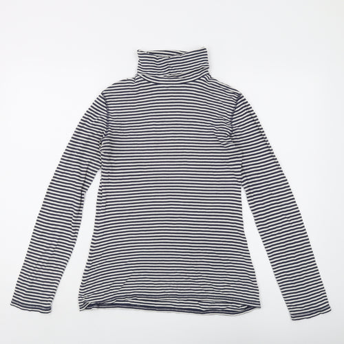 Boden Women's Blue Striped Roll Neck T-Shirt Size 12