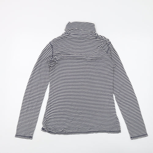 Boden Women's Blue Striped Roll Neck T-Shirt Size 12