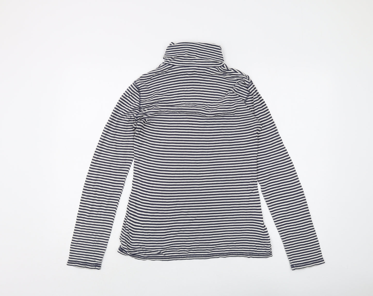 Boden Women's Blue Striped Roll Neck T-Shirt Size 12