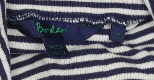 Boden Women's Blue Striped Roll Neck T-Shirt Size 12