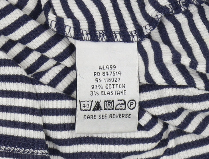Boden Women's Blue Striped Roll Neck T-Shirt Size 12