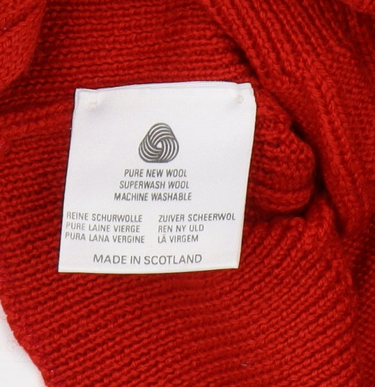 Pringle of Scotland Men's Red Cable-Knit Pullover M