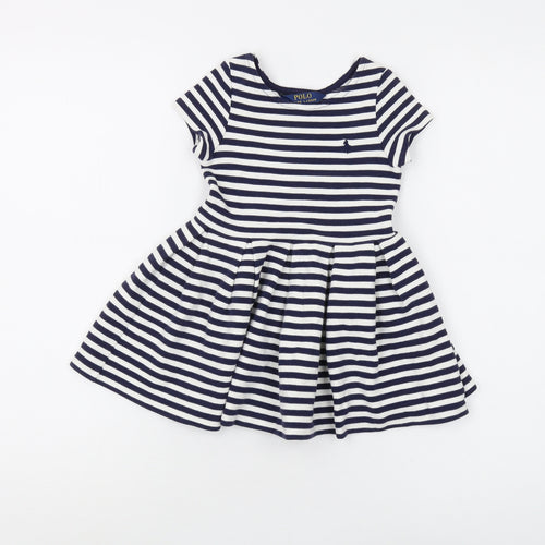 Polo Ralph Lauren Girls Striped Fit & Flare Dress 3-4 Years