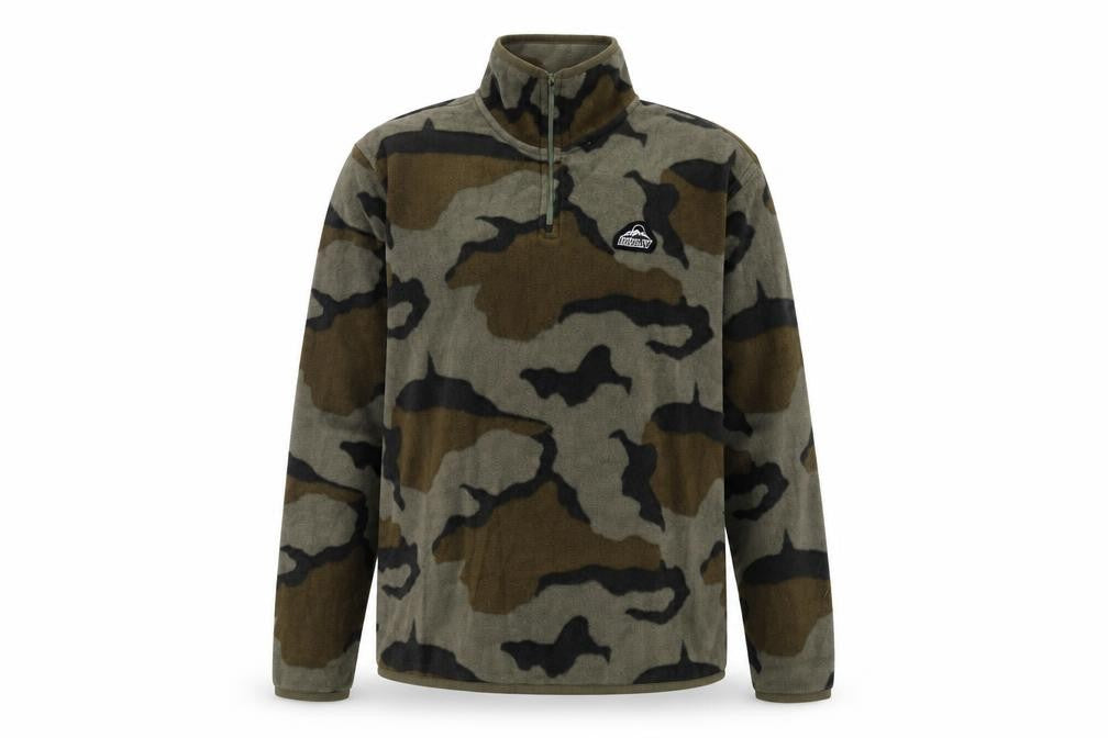 Hurley Men's Green Camouflage 1/2 Zip Sweatshirt S