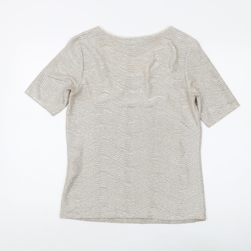 Reiss Women's Beige Scoop Neck T-Shirt Size S