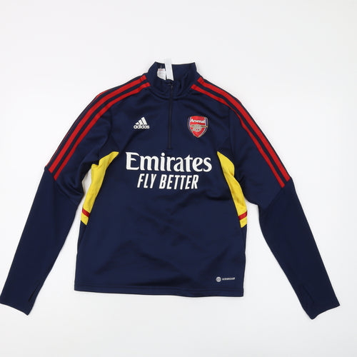 Adidas Boys Blue 1/4 Zip Sweater M