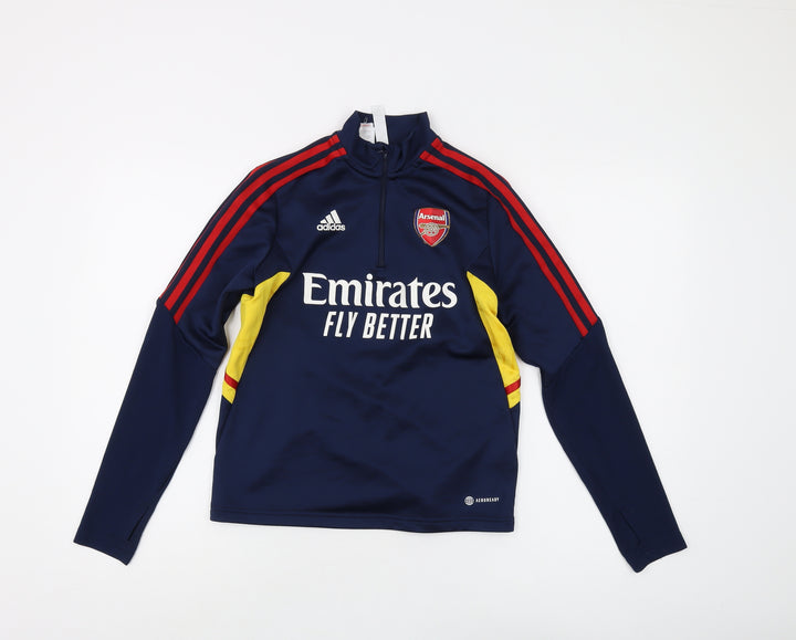 Adidas Boys Blue 1/4 Zip Sweater M