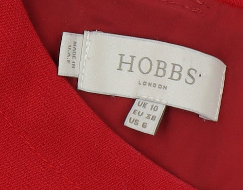 Hobbs Red Women's Sheath Dress UK 10 Knee Length