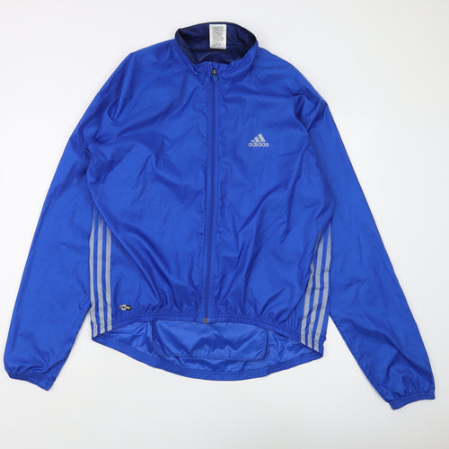 Adidas Men's Blue Windbreaker Jacket, Size L, Lightweight Sportswear