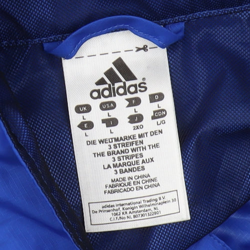 Adidas Men's Blue Windbreaker Jacket, Size L, Lightweight Sportswear