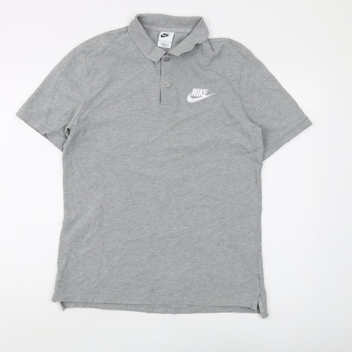 Nike Men's Grey Polo M Short Sleeve Casual Logo