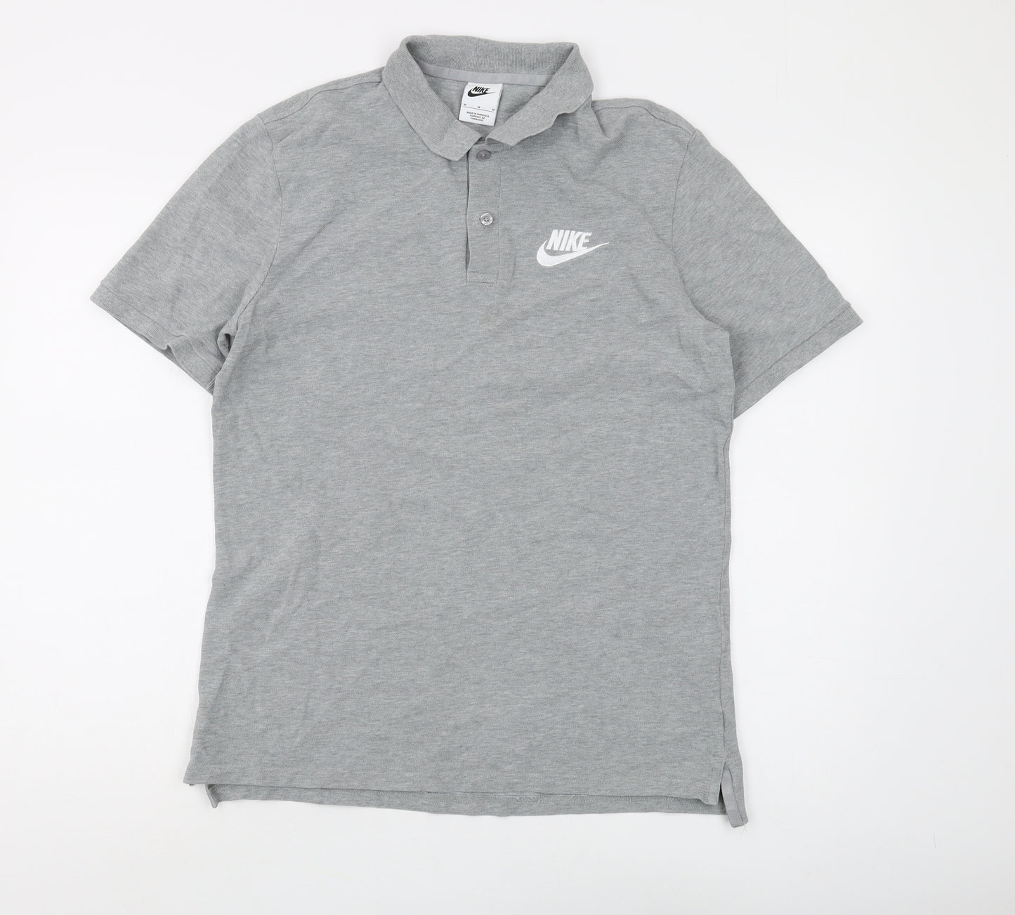 Nike Men's Grey Polo M Short Sleeve Casual Logo