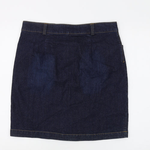 Joules Women's Blue Denim Skirt Size 14 Casual Pencil